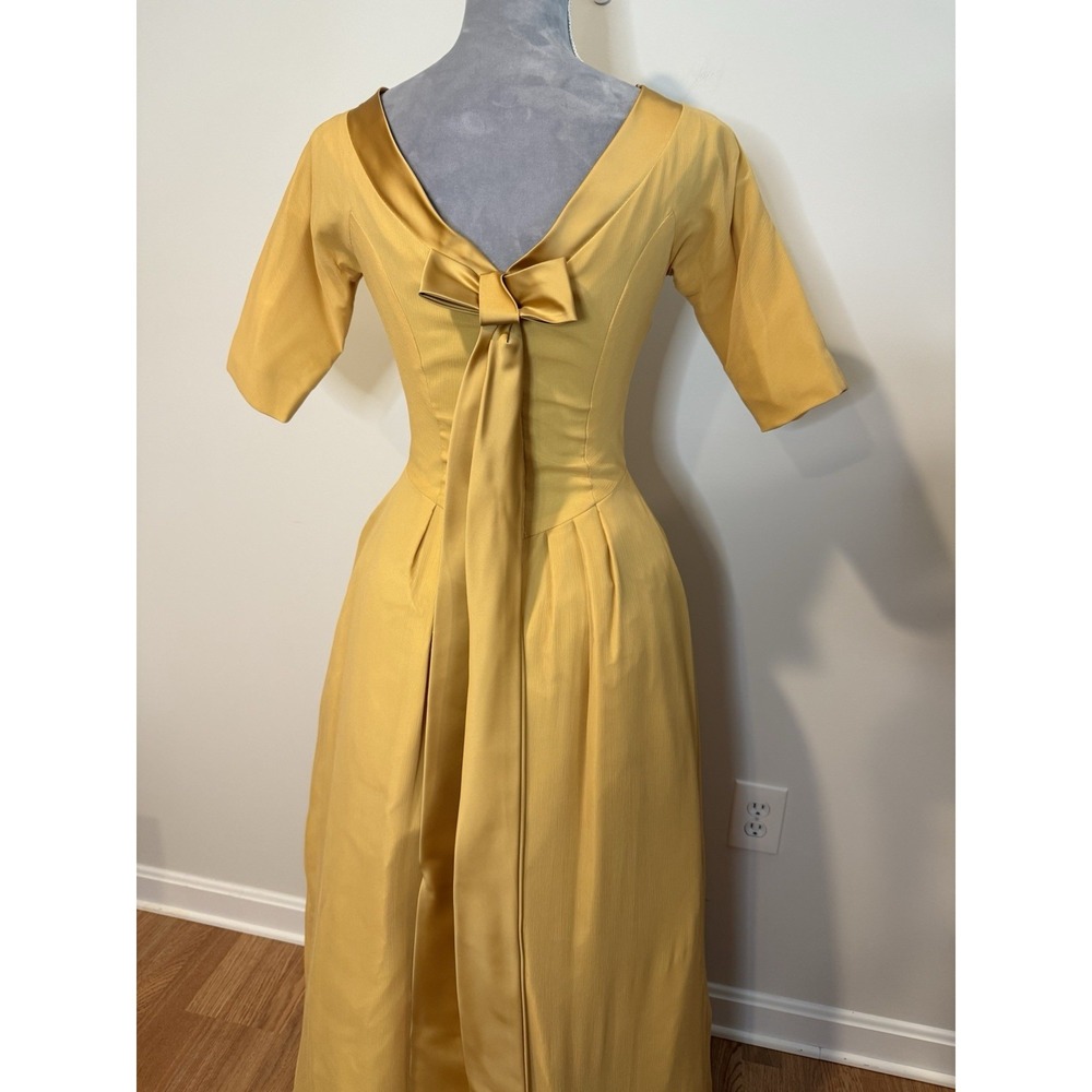 Vintage 1960s Lorrie Deb Formal Full Length Evening Dress Gown Chiffon Overlay S - Picture 8 of 14